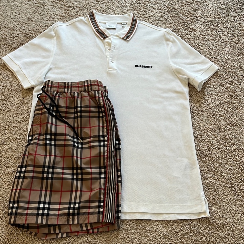 Men’s Burberry Outfit ( Shorts And Shirt )